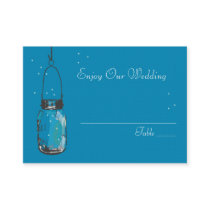 Escort Seating Card Fireflies & Mason Jar Business Card Template