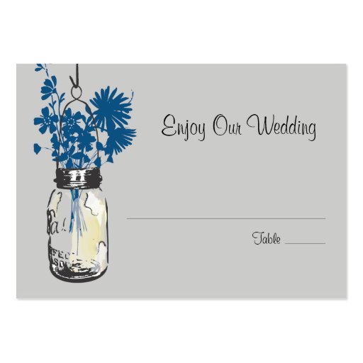 Escort Seating Card Wild Flowers & Mason Jar Business Card Templates