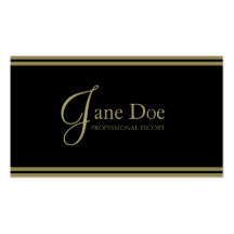Escort Service Elegant Black/Gold Stripes Business Card Templates