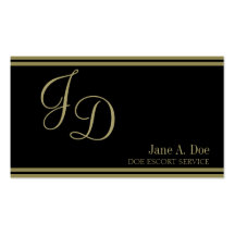 Escort Service Fancy Black/Gold Stripes Business Card Templates