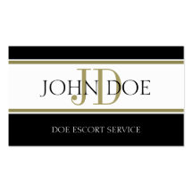 Escort Service Gold Stripe W/W Business Card Templates