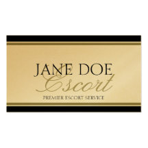 Escort Service Golden Script Business Card Templates