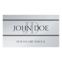 Escort Service Platinum Stripes Business Card Template
