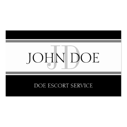 Escort Service Stripe W/W Business Card Templates (front side)