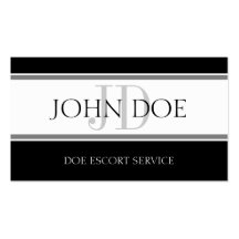 Escort Service Stripe W/W Business Card Templates