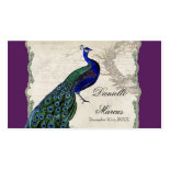 Escort Table Cards - Vintage Peacock 5 Business Card Template