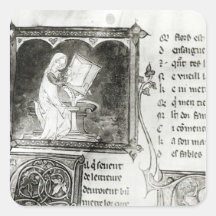 Escritura de Marie de Francia Calcomanía Cuadradas