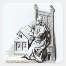 Escritura del Copyist sobre una hoja de la vitela Etiquetas