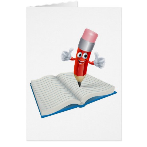 Escritura del hombre del lápiz del dibujo animado felicitaciones Escritura del hombre del lápiz del dibujo animado felicitaciones