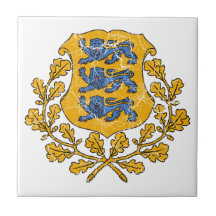 Escudo de armas de Estonia Azulejo Ceramica