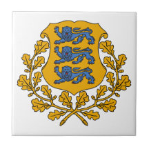 Escudo de armas de Estonia Teja Ceramica