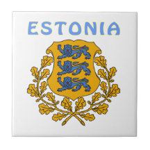 Escudo de armas de ESTONIA Teja Cerámica