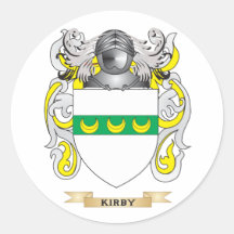 Escudo de armas de Kirby (escudo de la familia) Pegatinas Redondas