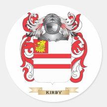 Escudo de armas de Kirby- (Irlanda) (escudo de la  Pegatina Redonda