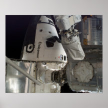 Esfuerzo del transbordador espacial y ISS Poster