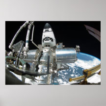 Esfuerzo del transbordador espacial y ISS Poster