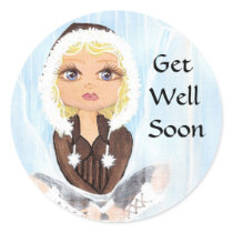 Eskimo in Ice Quantum Cutie Get Well Soon stickers by Quantum_Art_Nerd Eskimo in Ice Quantum Cutie Get Well Soon stickers