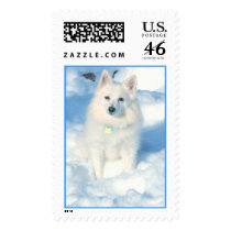 Eskimo in snow postage