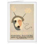 Eskimo Mask Golden Gate 1939 WPA Greeting Card