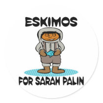 Eskimos for Sarah Palin stickers by doonidesigns Eskimos for Sarah Palin stickers