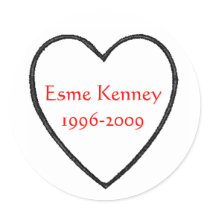 Esme Heart Round Sticker
