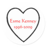 Esme Heart Round Sticker