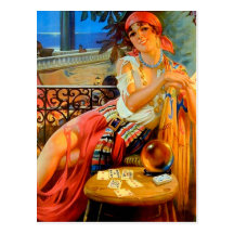 Esme, vintage fortune teller postcard
