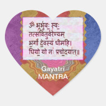 Esmero al mantra de GAYATRI - fondo artístico Pegatinas Corazon