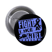 Esophageal Cancer BurnOut Fight Like a Girl Pinback Button