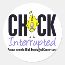Esophageal Cancer Chick Interrupted Round Stickers