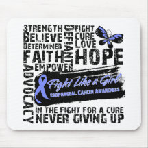 Esophageal Cancer Collage - Fight Like a Girl Mouse Pads