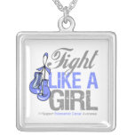 Esophageal Cancer  Fight Like a Girl Boxing Gloves Custom Necklace