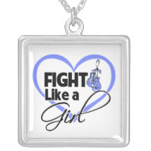 Esophageal Cancer Fight Like a Girl Heart Necklaces