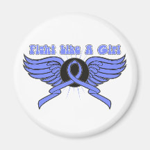 Esophageal Cancer Fight Like A Girl Wings Refrigerator Magnets