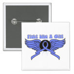 Esophageal Cancer Fight Like A Girl Wings buttons