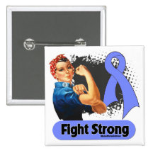 Esophageal Cancer Fight Strong Rosie Riveter Pins