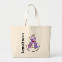 Esophageal Cancer Flower Ribbon 3 Canvas Bags