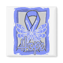 Esophageal Cancer Hope Butterfly Portrait Refrigerator Magnet