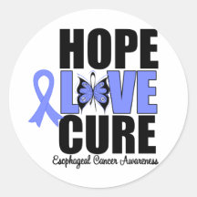 Esophageal Cancer Hope Love Cure Round Sticker