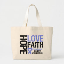 Esophageal Cancer Hope Love Faith Canvas Bags