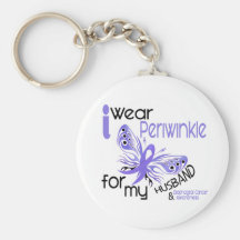 Esophageal Cancer I WEAR PERIWINKLE FOR MY HUSBAND Key Chains