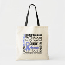 Esophageal Cancer I Wear Periwinkle Ribbon TRIBUTE Bag