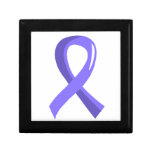 Esophageal Cancer Periwinkle Ribbon 3 Jewelry Box