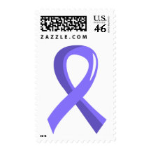 Esophageal Cancer Periwinkle Ribbon 3 Postage Stamps