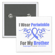 Esophageal Cancer Periwinkle Ribbon Brother Pinback Buttons