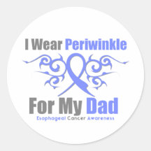 Esophageal Cancer Periwinkle Ribbon Dad Round Stickers
