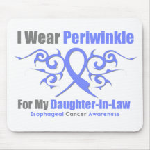 Esophageal Cancer Periwinkle Ribbon DaughterInLaw Mousepads