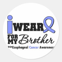 Esophageal Cancer Periwinkle Ribbon For My Brother Round Stickers