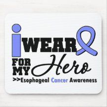 Esophageal Cancer Periwinkle Ribbon For My Hero Mouse Mat
