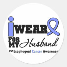 Esophageal Cancer Periwinkle Ribbon For My Husband Sticker